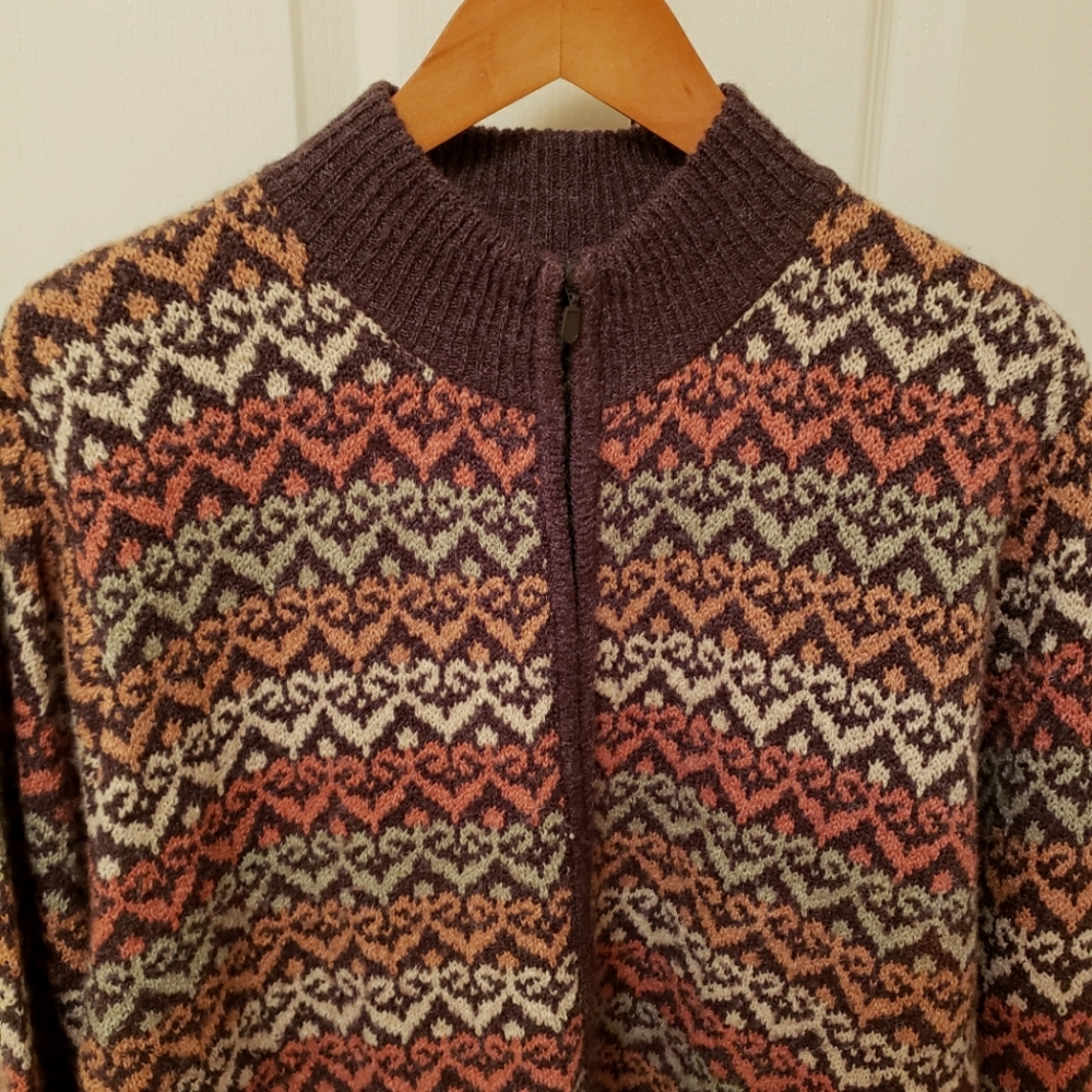 2X Full Zip Cardigan Plus Size Sweater Dressbarn Brown Rust Neutral